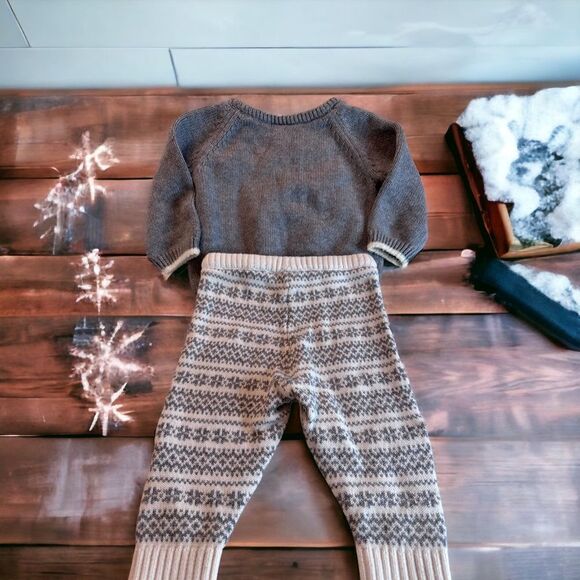 Janie & Jack Holiday Sweater Set 3-6 Months - Picture 5 of 5